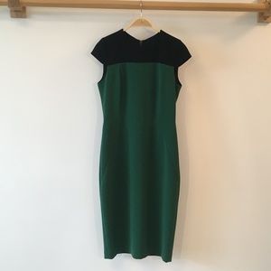 judith & charles black and green sheath dress, size 8